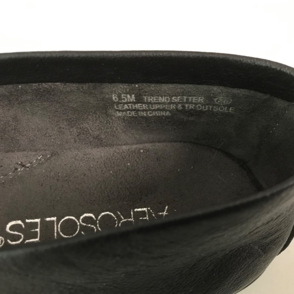 Aerosoles Black Leather Flats Loafers US 6.5 - Picture 9 of 9